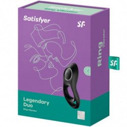 SATISFACTOR - VIBRADOR DE DOBLE ANILLO LEGENDARIO NEGRO