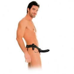 FETISH FANTASY SERIE - STRAP-ON HUECO VIBRATORIO PARA ELLA O PARA ÉL NEGRO