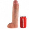 STRAP-ON CON DILDO HUECO 28 CM Y TIRANTES COLOR CARNE