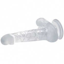 BAILE - DILDO REALISTA CON VENTOSA Y TESTÍCULOS 16,7 CM TRANSPARENTE