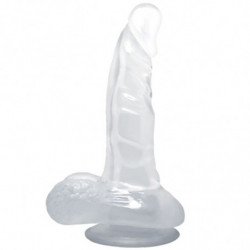 BAILE - DILDO REALISTA CON VENTOSA Y TESTÍCULOS 16,7 CM TRANSPARENTE