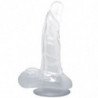 BAILE - DILDO REALISTA CON VENTOSA Y TESTÍCULOS 16,7 CM TRANSPARENTE