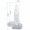 BAILE - DILDO REALISTA CON VENTOSA Y TESTÍCULOS 16,7 CM TRANSPARENTE