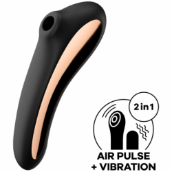 SATISFACTOR - VIBRADOR DE PULSO DE AIRE DOBLE BESO NEGRO