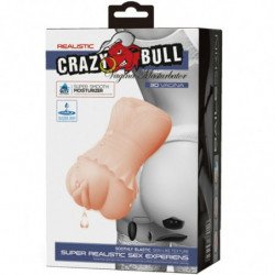 CRAZY BULL - MASTURBADOR VAGINAL DE PIEL DE AGUA CON VIBRADORES