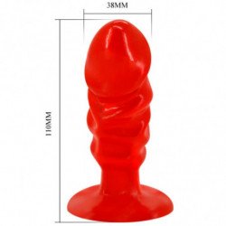 BAILE - TAPÓN ANAL UNISEX CON VENTOSA ROJA
