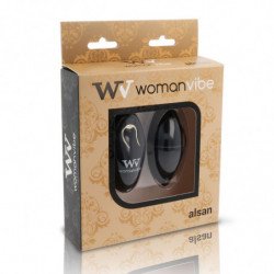 WOMANVIBE - CONTROL REMOTO PARA HUEVO ALSAN DE SILICONA NEGRA