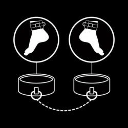 FETISH SUBMISSIVE - TOBILLERAS DE CUERO VEGANO CON FORRO DE NOPRENE