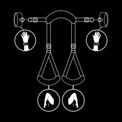 FETISH SUBMISSIVE - POSICIÓN DE PIERNAS ABIERTAS CON ESPOSAS CON FORRO DE NOPRENE