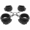 SUMISIÓN FETICHE - CONJUNTO DE ESPOSAS PARA MANOS Y TOBILLOS CON FORRO DE NOPRENE