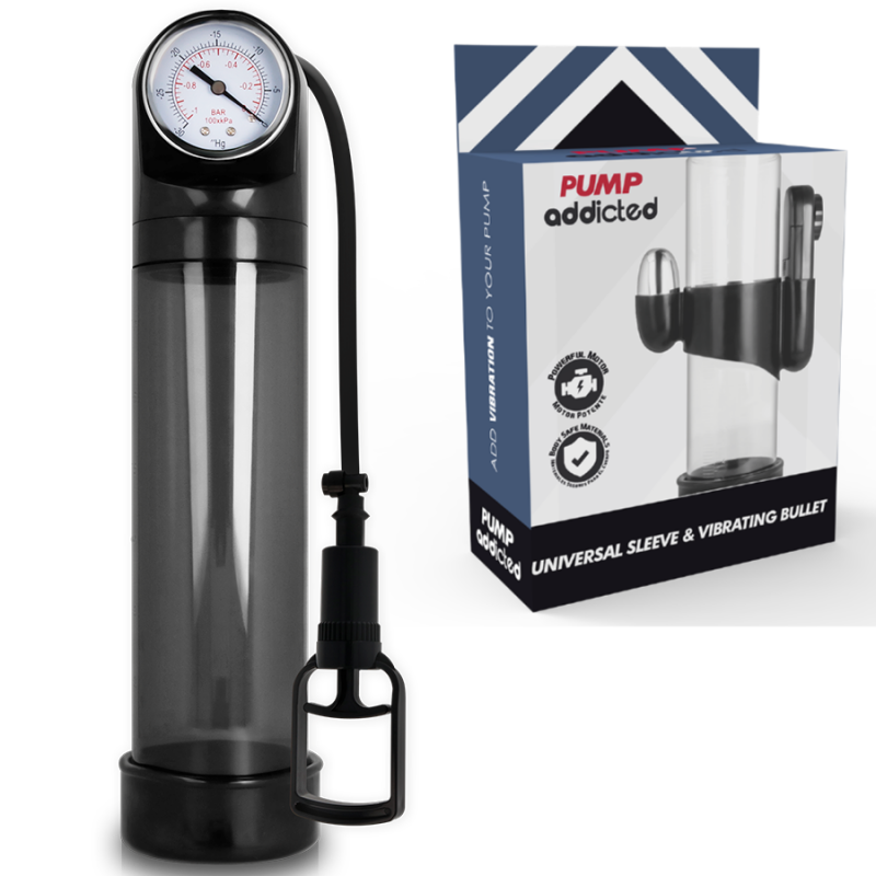 PUMP ADDICTED - Bomba de erección RX9 negra con vibrador
