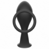 JUGUETES PARA ADICTOS - TAPÓN ANAL CON ANILLO DE SILICONA NEGRO