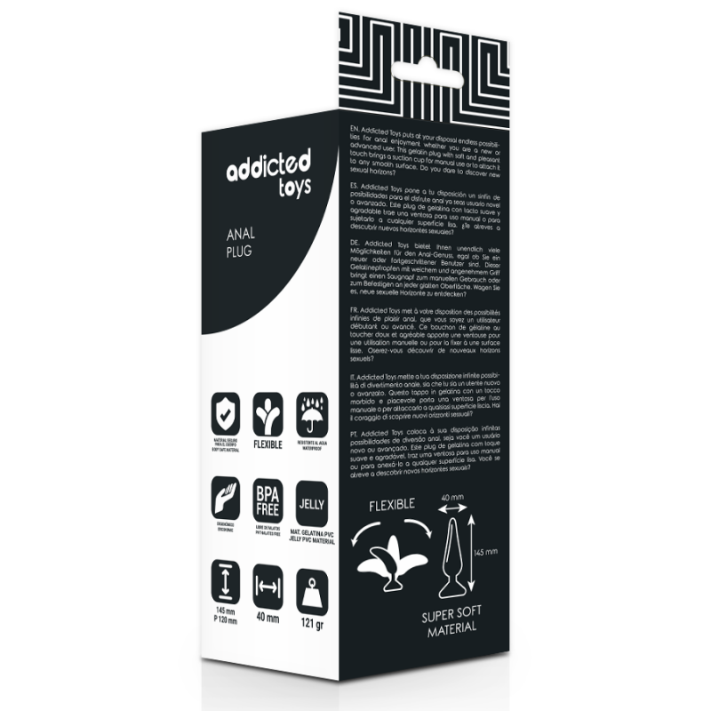 ADDICTED TOYS LOCKED - TAPÓN ANAL DE 14,5 CM NEGRO