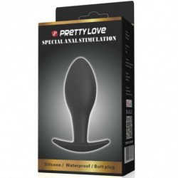 PRETTY LOVE - TAPÓN ANAL DE SILICONA CON ANCLA DE 8,5 CM NEGRO