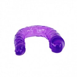 BAILE - DILDO DOBLE DE GELATINA FLEXIBLE LILA