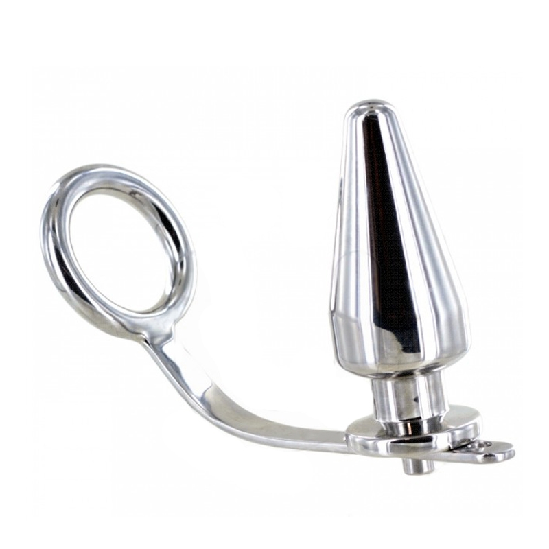 ANILLO DE ACERO DURO CON TAPÓN ANAL DE 80 X 55 MM