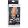 CALEXOTICS - EMPAQUE DE SILICONA PARA PENE 12,75 CM CARAMELO