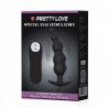 PRETTY LOVE - Tapón anal de silicona con estimulación extra y 12 modos de vibración, color negro, control remoto.