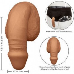 CALEXOTICS - EMPAQUE DE SILICONA PARA PENE 12,75 CM CARAMELO