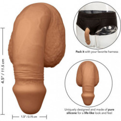 CALEXOTICS - EMPAQUE DE SILICONA PARA PENE 12,75 CM CARAMELO