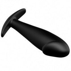 PRETTY LOVE - TAPÓN ANAL DE SILICONA CON FORMA DE PENE Y 12 MODOS DE VIBRACIÓN, COLOR NEGRO