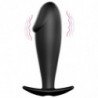 PRETTY LOVE - TAPÓN ANAL DE SILICONA CON FORMA DE PENE Y 12 MODOS DE VIBRACIÓN, COLOR NEGRO