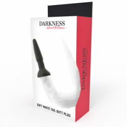 DARKEST - TAPÓN ANAL DE SILICONA CON COLA BLANCA