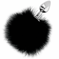 OSCURIDAD - TAPÓN ANAL EXTRA CON COLA NEGRO 7 CM