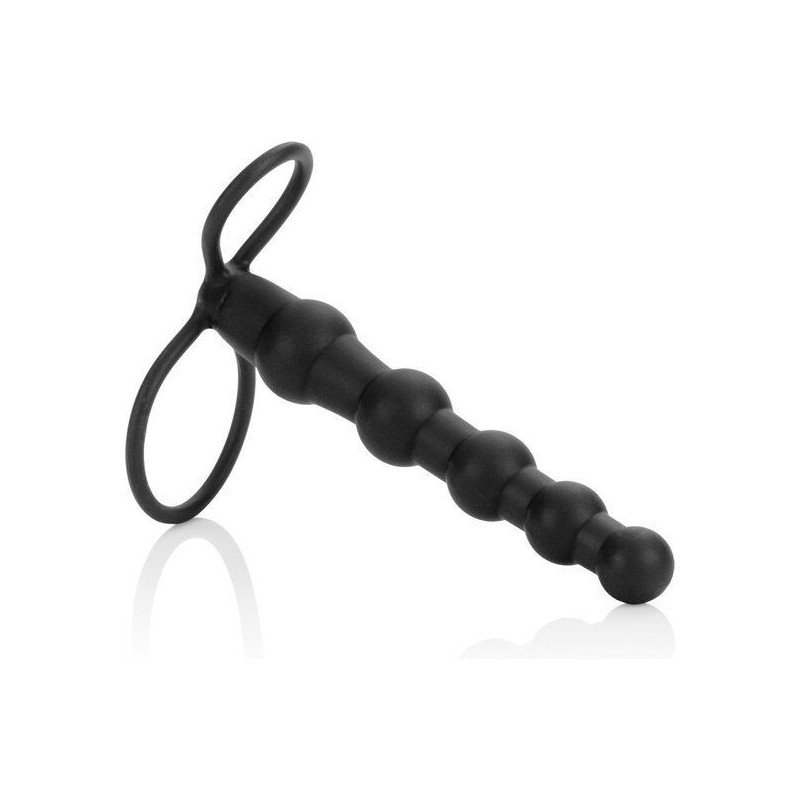 CALEXOTICS - PENETRADOR DOBLE CON CUENTAS NEGRO