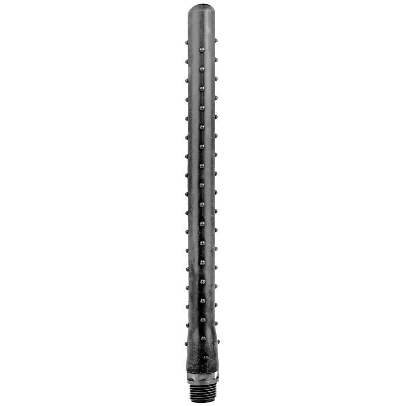TOTALMENTE NEGRO - DUCHA ANAL DE SILICONA CON ESTRIACIONES 27 CM