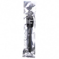 TOTALMENTE NEGRO - DUCHA ANAL DE SILICONA CON ESTRIACIONES 27 CM