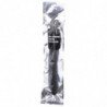 TOTALMENTE NEGRO - DUCHA ANAL DE SILICONA CON ESTRIACIONES 27 CM