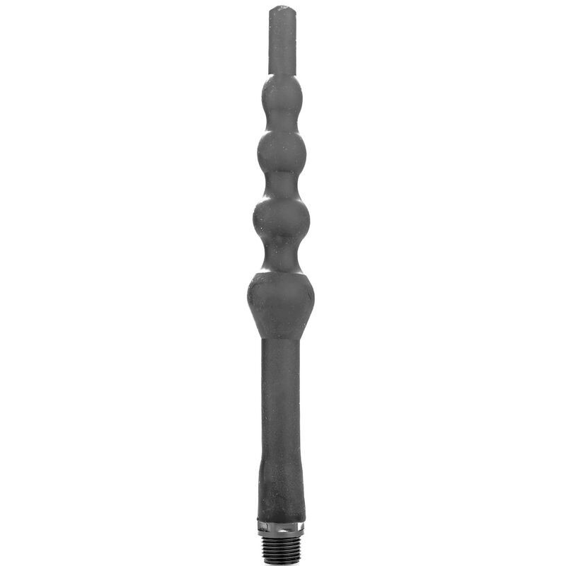 ALL BLACK - DUCHA ANAL DE SILICONA CON CUENTAS DE 27 CM