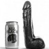 TOTALMENTE NEGRO - DILDO REALISTA NEGRO SUAVE DE 20 CM