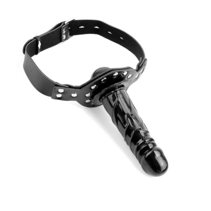 SERIE DE FANTASÍAS FETICHE - SERIE DELUXE CON MORDAZA DE BOLA Y DILDO