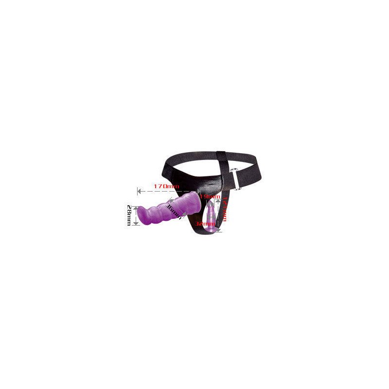 BAILE - ARNÉS ANAL Y VAGINAL FEMENINO LILAC GPOINT 17 CM