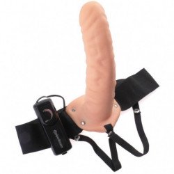 SERIE FETISH FANTASY - STRAP-ON VIBRADOR HUECO DE 19 CM MARRÓN