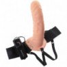 SERIE FETISH FANTASY - STRAP-ON VIBRADOR HUECO DE 19 CM MARRÓN
