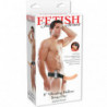FETISH FANTASY SERIE - STRAP-ON VIBRADOR HUECO DE 19 CM MARRÓN