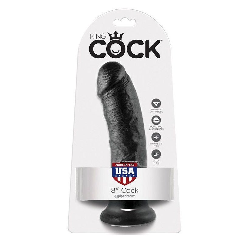 KING COCK - 8 DILDOS NEGROS 20,3 CM