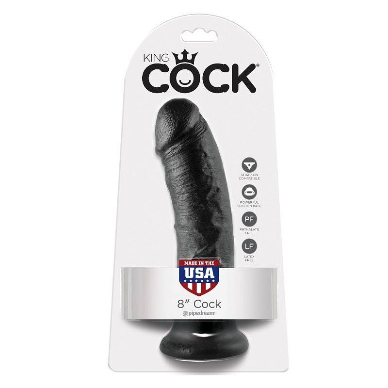 KING COCK 8" PENE NEGRO 20.3 CM