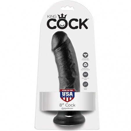 KING COCK 8" PENE NEGRO 20.3 CM