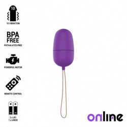 ONLINE HUEVO VIBRADOR CON MANDO CONTROL REMOTO - LILA