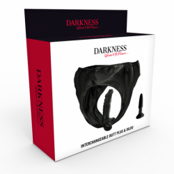 OSCURIDAD - BRAGUITAS CON TAPÓN Y DILDO INTERCAMBIABLE