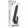 BASECOCK - VIBRADOR REALISTA CON CONTROL REMOTO NEGRO 21 CM -O- 4 CM