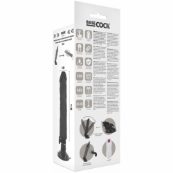 BASECOCK REALISTIC VIBRADOR CONTROL REMOTO NEGRO 21CM