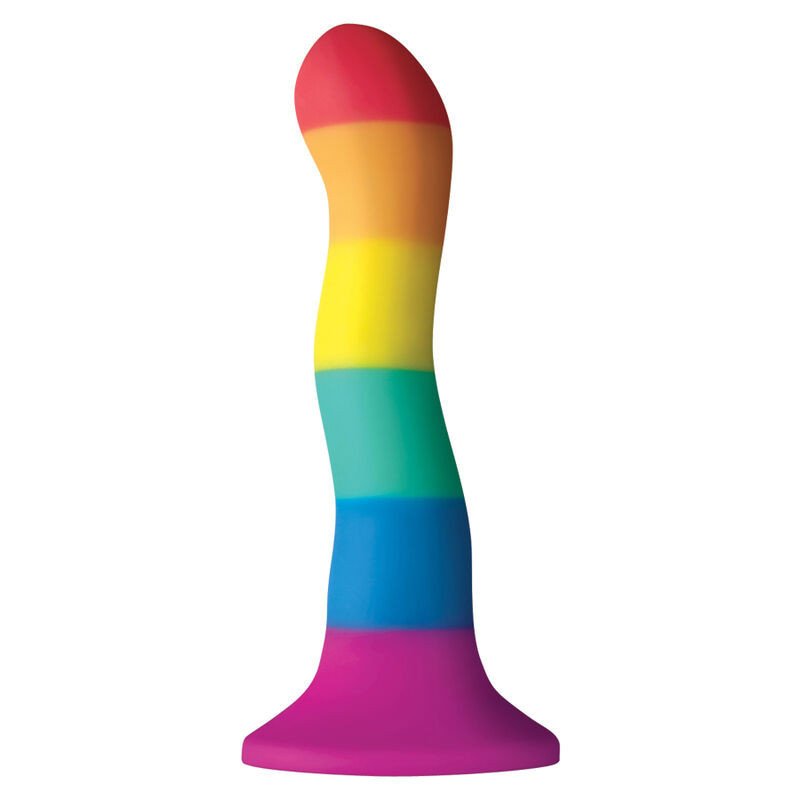 ORGULLO - DILDO CON LA BANDERA LGBT ONDA 17 CM