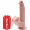 KING COCK - DILDO 3D PLUS CON TESTÍCULOS OSCILANTES DE 24,5 CM, PIEL CLARA