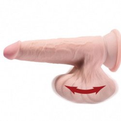 KING COCK - DILDO 3D PLUS CON TESTÍCULOS OSCILANTES DE 24,5 CM, PIEL CLARA