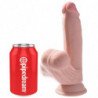 KING COCK - DILDO 3D PLUS CON TESTÍCULOS OSCILANTES DE 15,2 CM, PIEL CLARA
